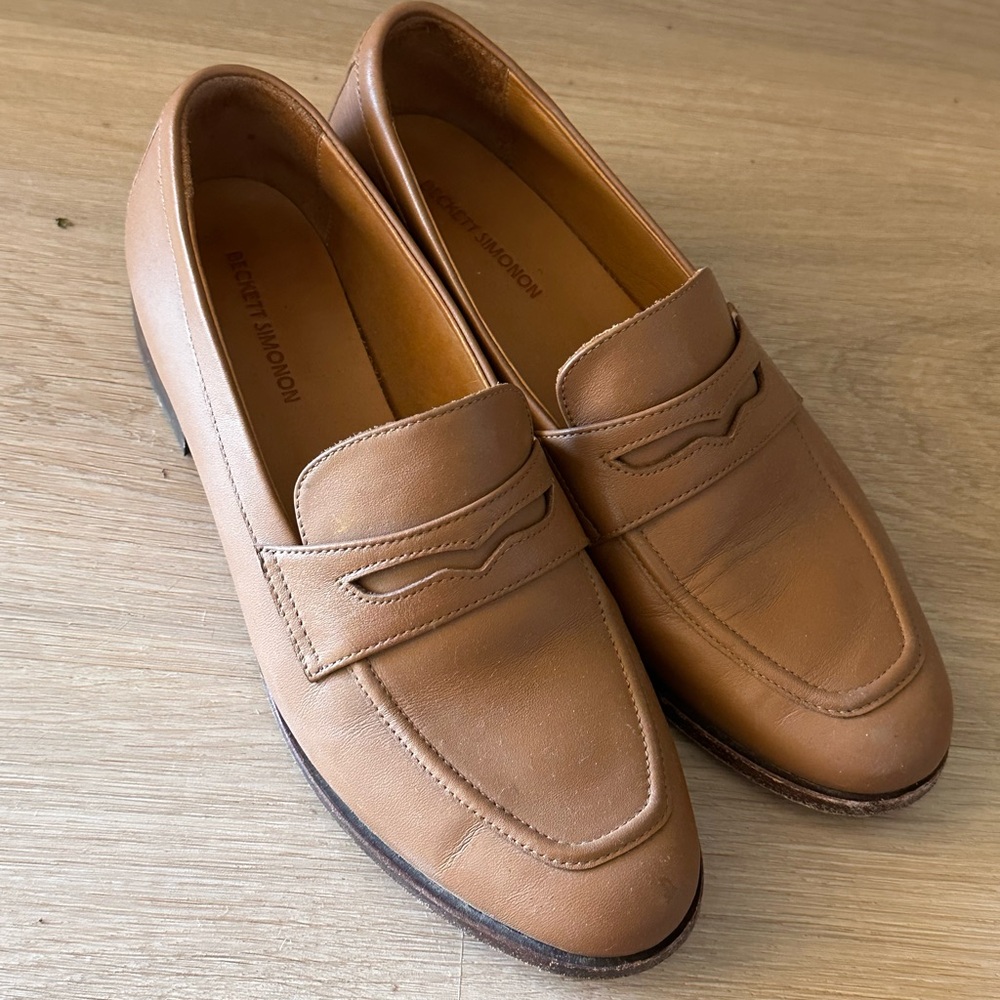Women’s Tan Leather Penny Loafers